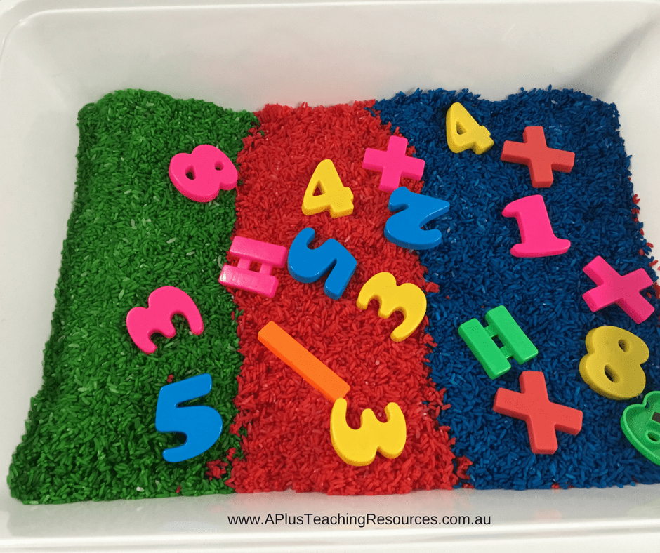 Numbers and letters sorting coloured Rice Bin