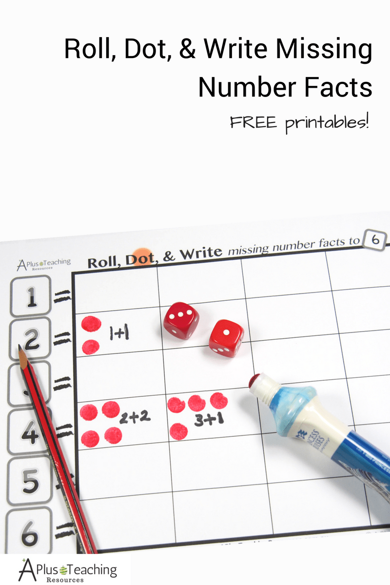 FREE Roll and dot the number printable