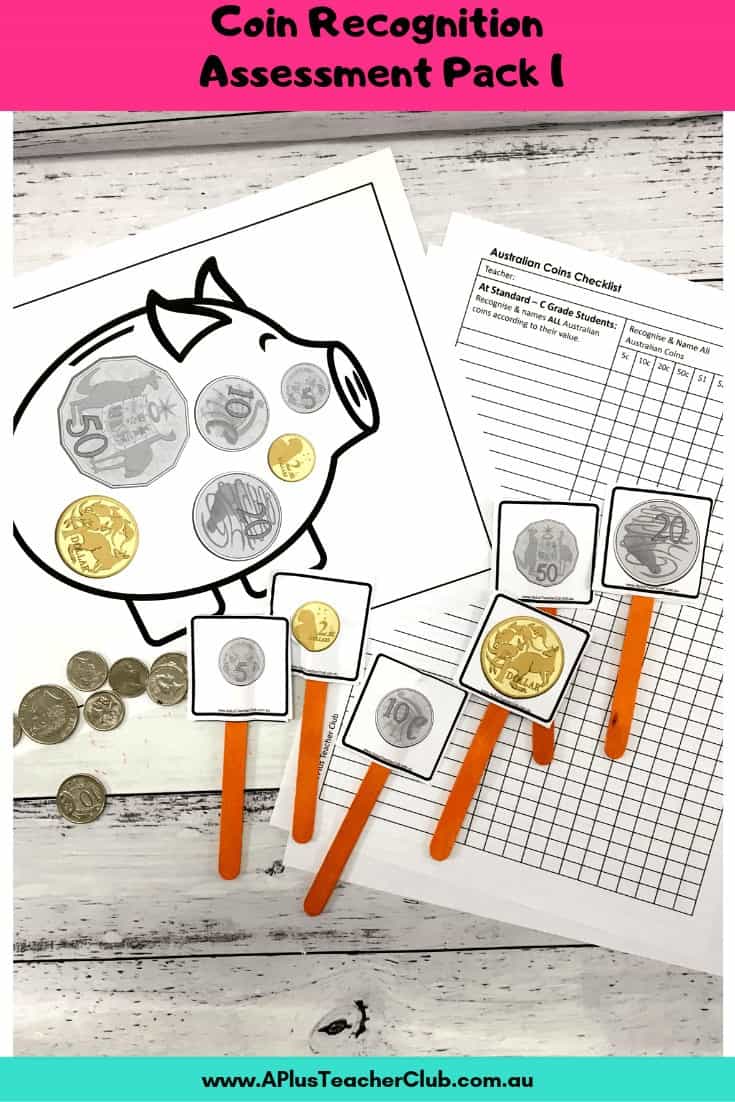 Australian Coins Assessment Kit Piggy bank theme