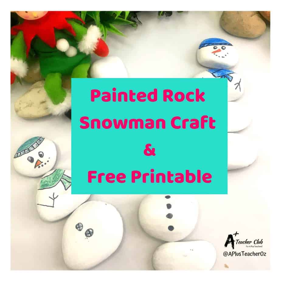 Painted Rock Snowman Craft For Teaching Math