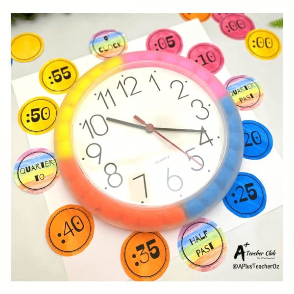 Fun DIY Classroom Clock {Kmart Hack} A Plus Teaching Resources